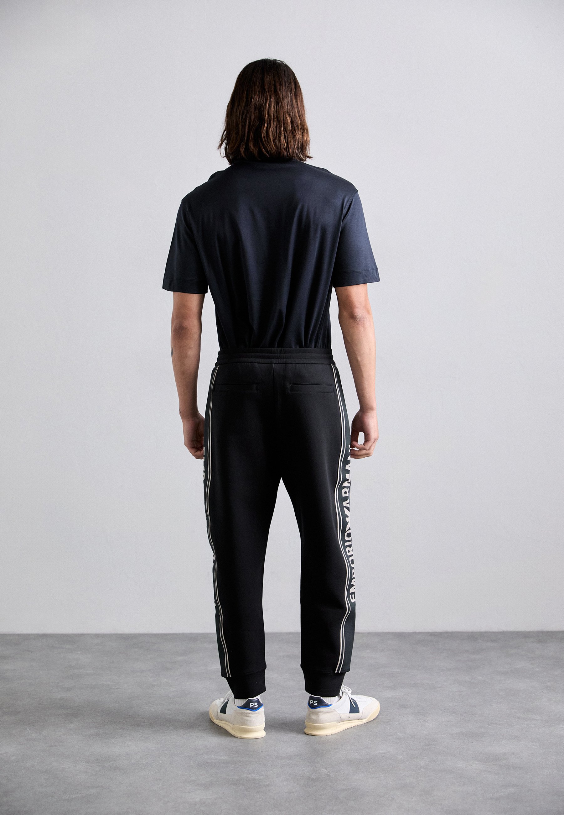 Emporio Armani TROUSER - Tracksuit bottoms - black beauty/black