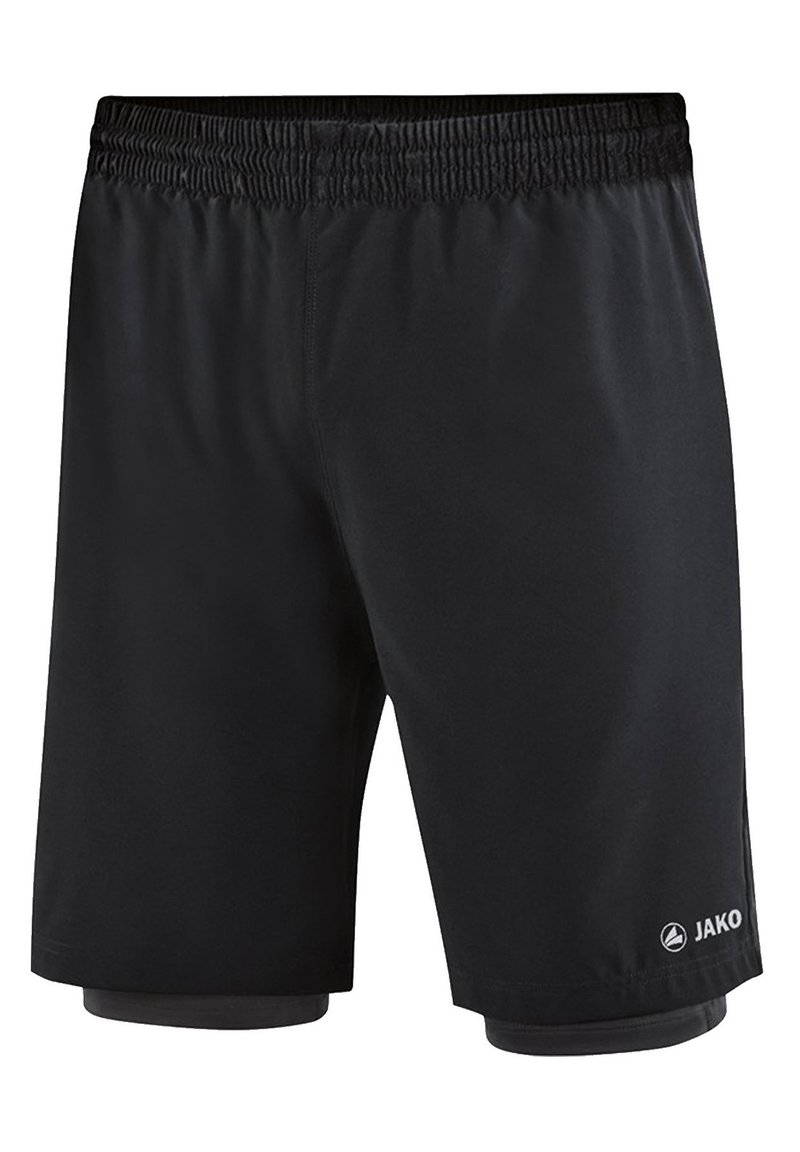 Černé sportovní šortky s elastickým pasem, vyrobené z lehkého materiálu. Na spodní pravé straně se nachází logo a vnitřní podšívka.