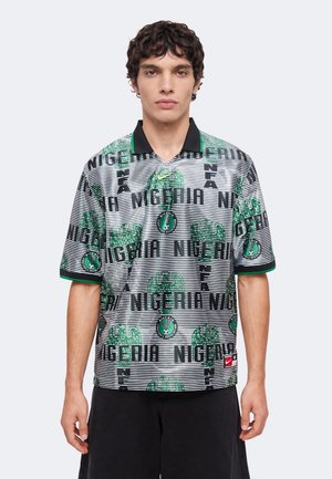 Nike Performance NIGERIA  DF ENERGY TOP SS - Polo - white/black/pine green/electric green no sponsor-plyr