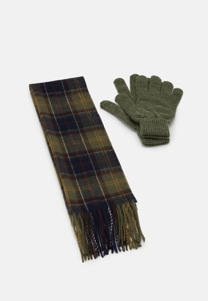 Barbour TARTAN SCARF AND GLOVE GIFT SET UNISEX - Scarf - classic/olive