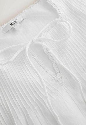 Next, REGULAR FIT - BRODERIE TIE FRONT MINI DRESS - Päevakleit - white