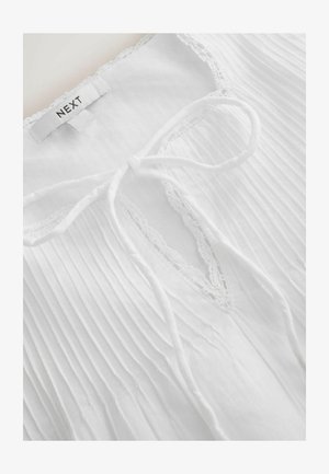 Next, REGULAR FIT - BRODERIE TIE FRONT MINI DRESS - Jurk - white