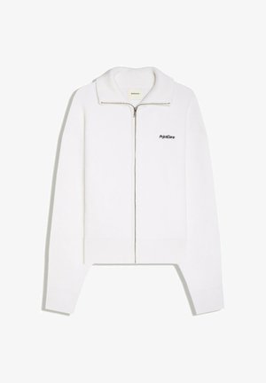 Bershka, BOXY FIT KNITTED ZIP-UP - JACKET - Gilet - white