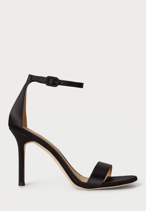 ALLIE PAVÉ-BUCKLE SATIN SANDAL - Sandalai su kulkšnies dirželiu - black