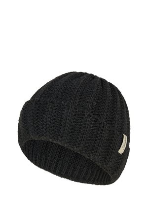 Sterntaler, STRICKMÜTZE MIT RIPPENSTRICK UND UMSCHLAG UNISEX - Beanie - schwarz