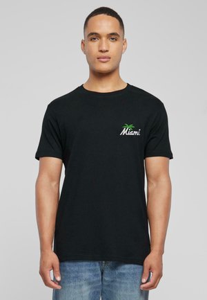 Mister Tee MIAMI PALM TREE EMB - Camiseta estampada - black