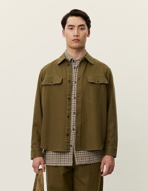 LUCIANO STRUCTURED OVERSHIRT - Srajca - military olive green