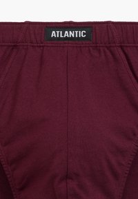 Bordowe slipki wykonane z miękkiej bawełny. Posiadają czarne logo "ATLANTIC" na pasku oraz płaskie szwy dla większego komfortu.