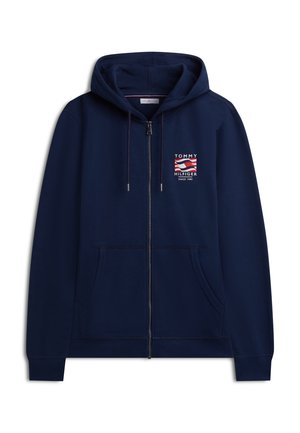 Tommy Hilfiger, RWB BOX FLAG TR FULL ZIP - AMERICANA CAPSULE - Φούτερ με φερμουάρ - carbon navy