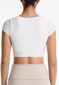OYSHO RIB SOFT TOUCH CROSSOVER - T-shirt basic - white