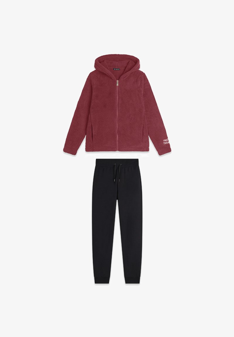 Freddy SET - Tuta - j red allover leaves red black