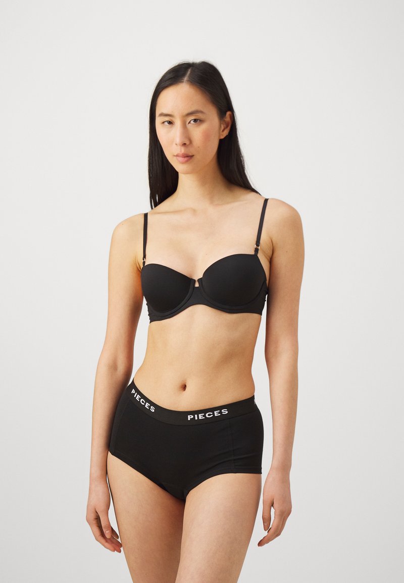 Boxers Cortos PIECES PCLOGO Lady - Pack De 4 Unidades | 95% Algodón, 5% Elastano, Cómodos Y Suaves