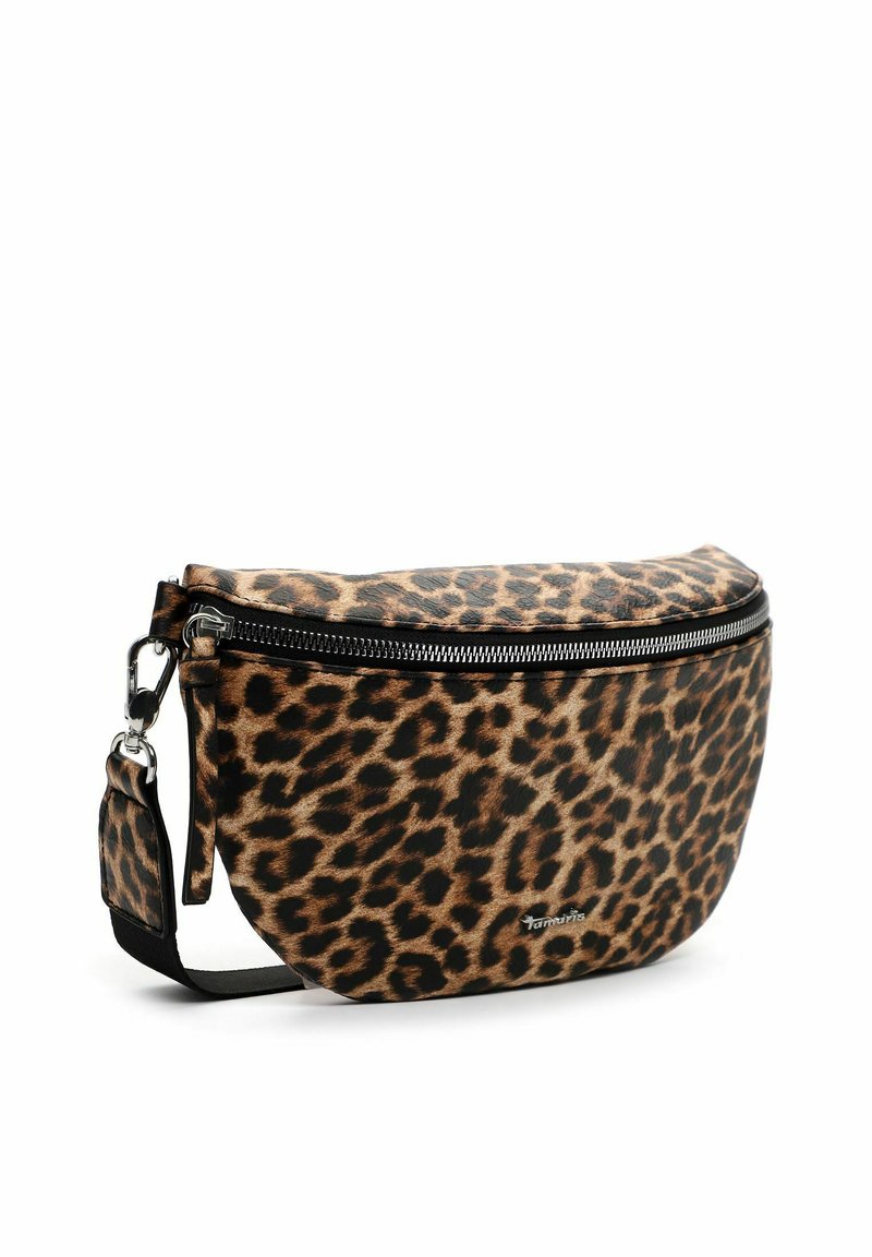 Sac Bandoulière Rond En Simili Cuir Léopard Noir - Taille Moyenne, Sangle Ajustable, Fermeture Zippée, Neuf Sans étiquettes