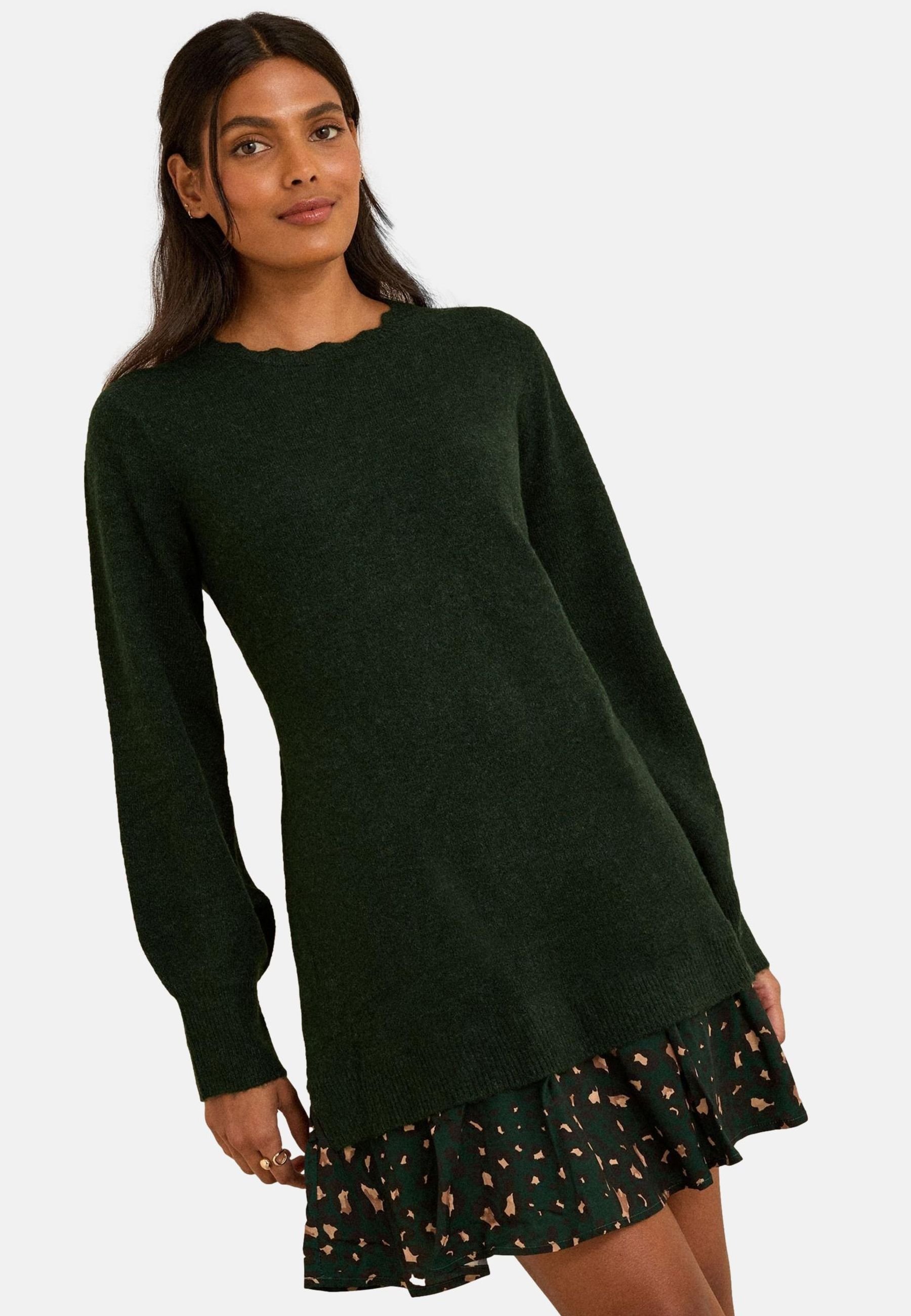 Love & Roses REGULAR FIT - Jumper dress - forest green animal/green -  Zalando