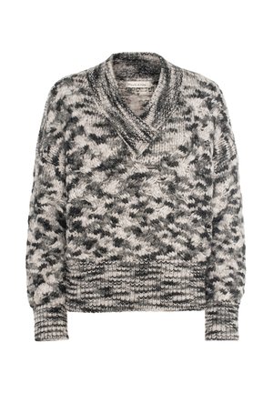 MELANGE PATTERN V-NECK - Pullover - grey