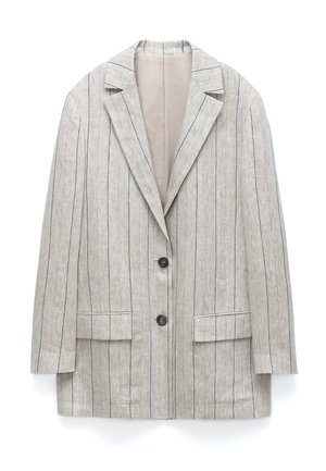 ADOLFO DOMINGUEZ, Manteau court - brown stripe