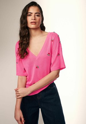 GEM REGULAR FIT - T-shirt med print - bright pink