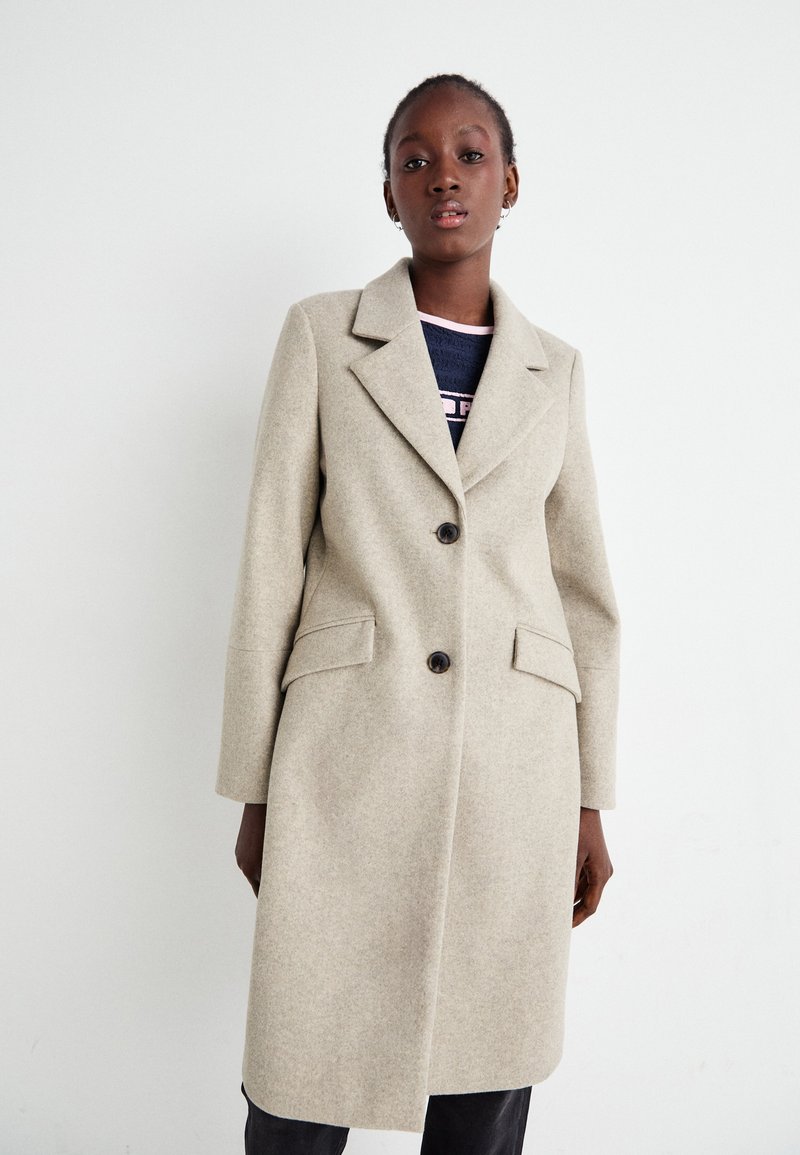 Vero Moda VMFORTUNESARA LONG COAT - Klasični plašč - silver mink melange