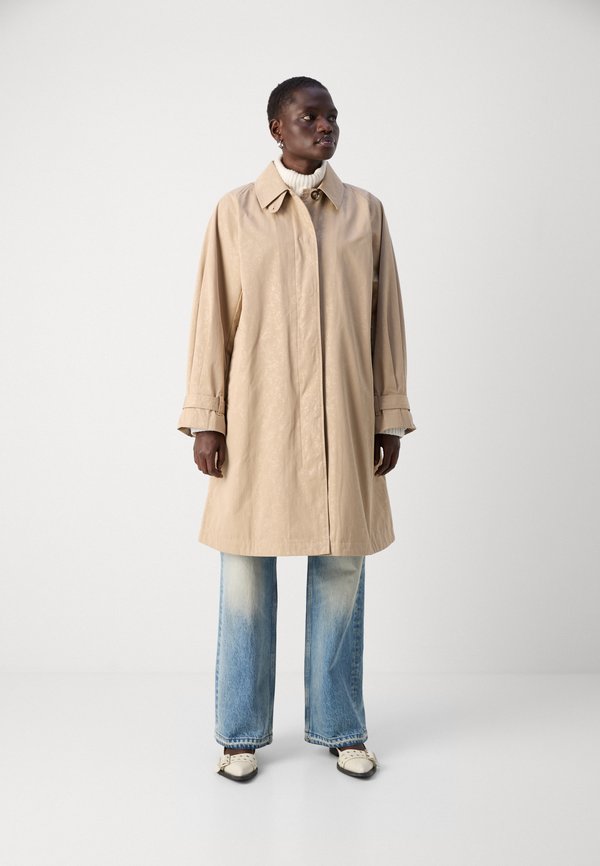 FLORAL EMBOSSED CARCOAT - Trenchcoat - sand4