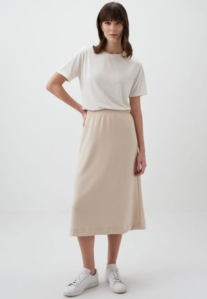 BASIC COMFORTABLE MIDI SKIRT - A-Linien-Rock - bej-130