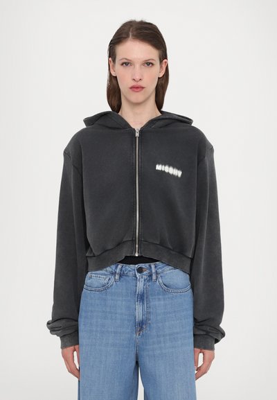 MISBHV COMMUNITY CROPPED ZIPPED HOODIE - Mikina na zip - washed black