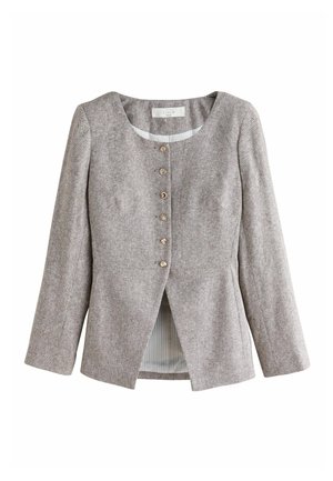 REGULAR FIT - RICH HERRINGBONE COLLARLESS - Letná bunda - mole