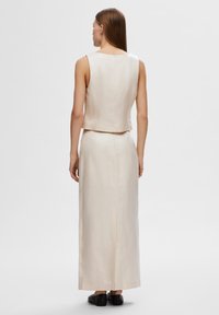 Selected Femme SLFADDIA ANKLE SKIRT - Maxisukňa - sandshell