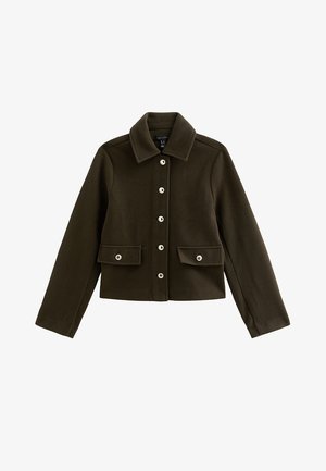 New Look, DARK KHAKI BUTTON FRONT COLLARED SHACKET - Giacca da mezza stagione - khaki