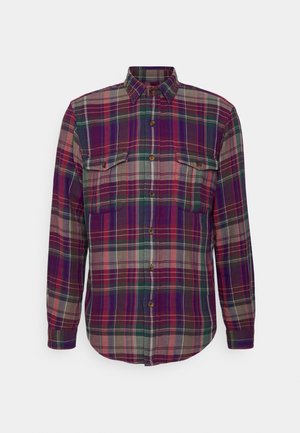 LONG SLEEVE SPORT - Shirt - burgundy/navy multi