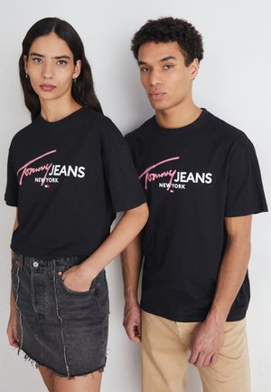 Tommy Jeans SPRAY POP COLOR TEE UNISEX - Print T-shirt - black