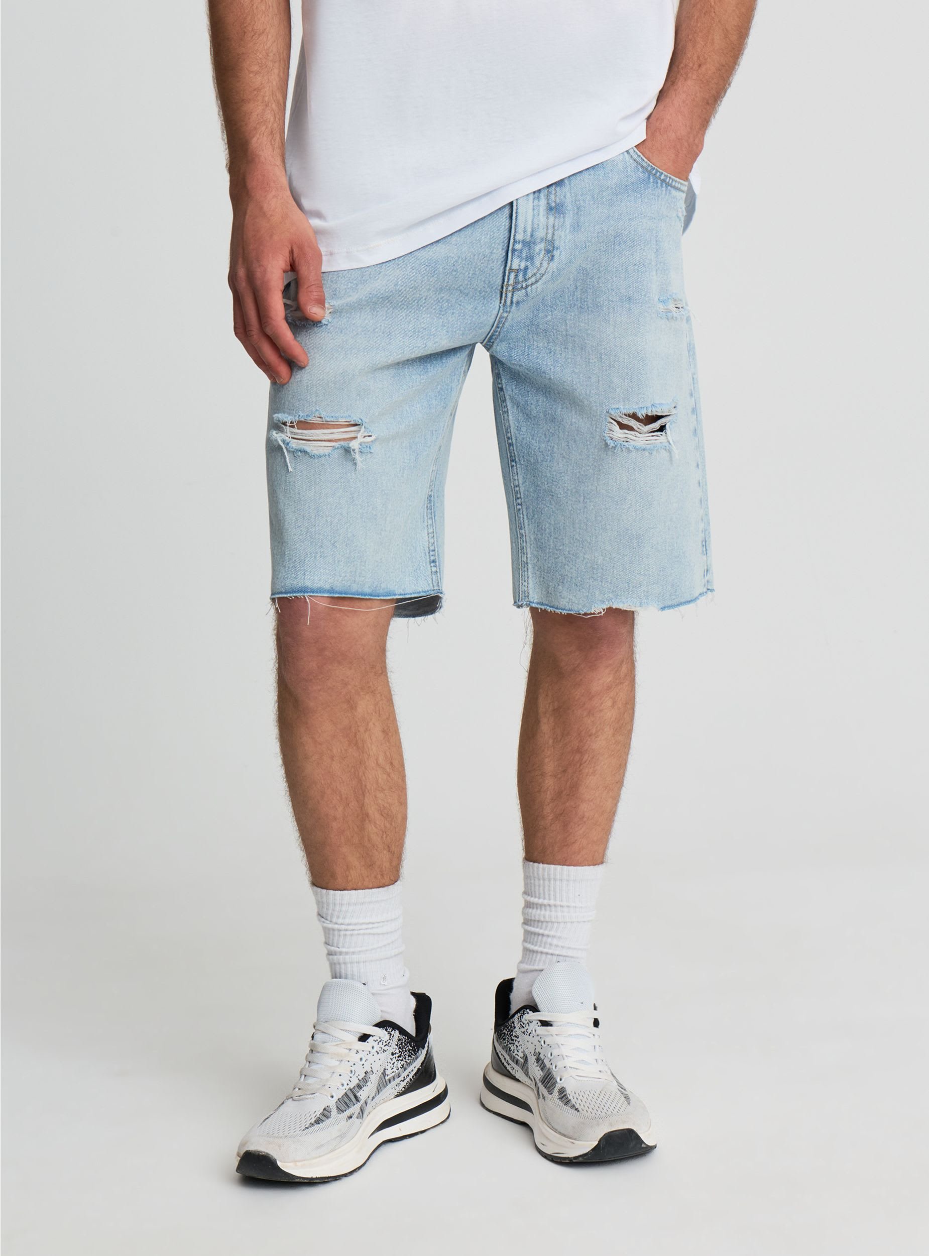 Shorts di jeans - blu denim chiaro uomo