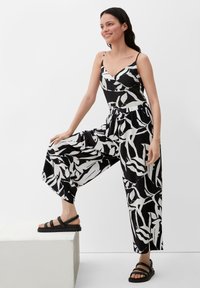 s.Oliver CULOTTE MIT PLISEEFALTEN - Broek - schwarz