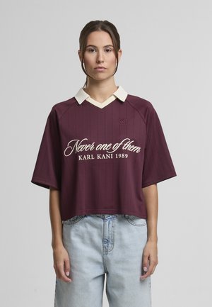 OG SHADOW PINSTRIPE SOCCER  - Polokošeľa - darkred offwhite