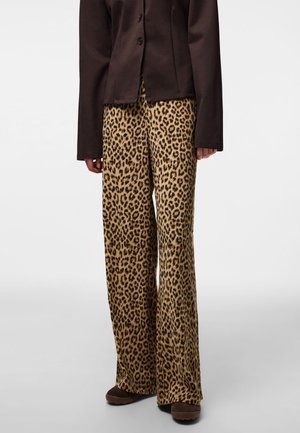 Pieces PCBOSELLA HW PRINTED WIDE PANTS NOOS BC - Bukse - natural