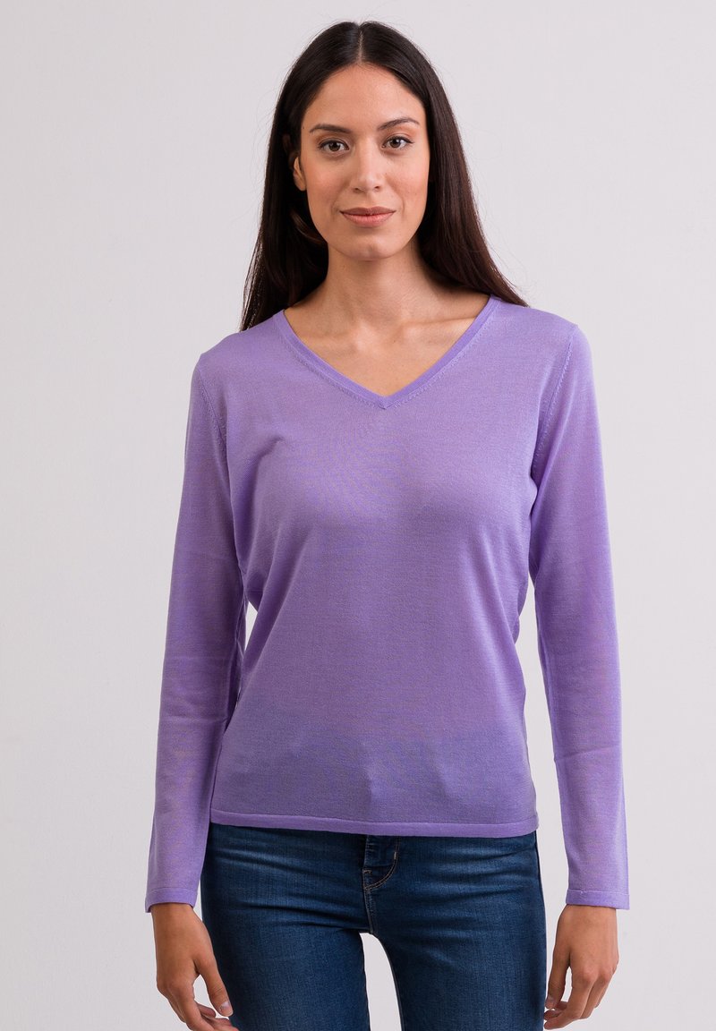 CASH-MERE Strickpullover - viola