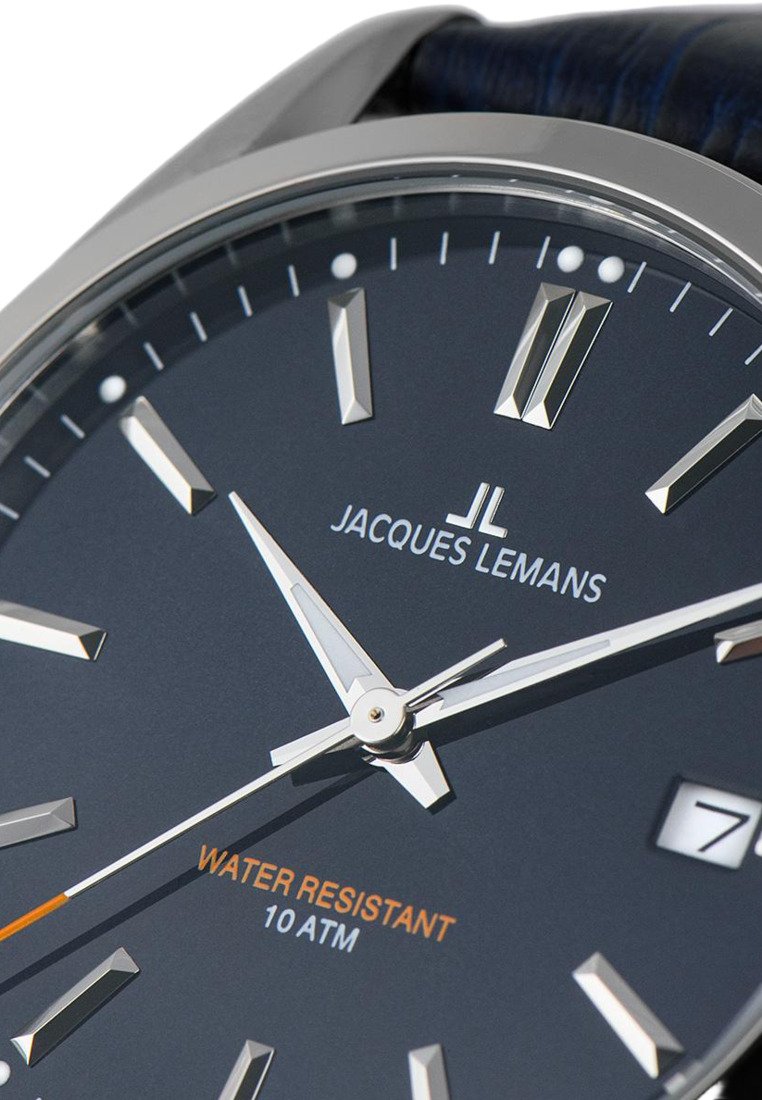 JACQUES LEMANS Orologio Uomo Analogico Mod. Mid-31346 | Colore Blu, Design Classico Quotidiano, Ipoallergenico