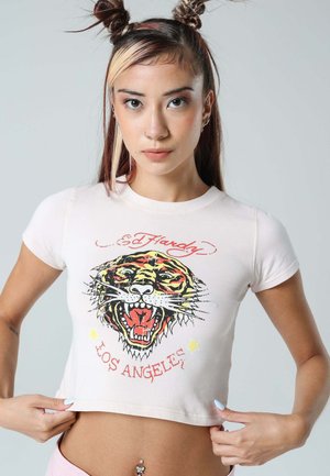 Ed Hardy LA-ROAR-TIGER CROPPED  - Print T-shirt - washed delicacy