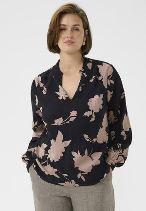 ELISA - Camicetta - black rose big flower print