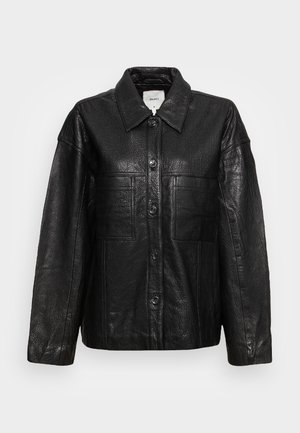 OBJSTINNA JACKET - Leather jacket - black