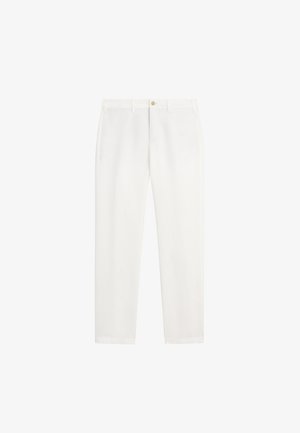 Massimo Dutti, LINEN AND COTTON STRAIGHT-LEG PANTS - Bukser - white