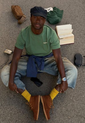 Timberland LAKE HOUSE BACK GRAPHIC TEE - Nyomott mintás póló - myrtle