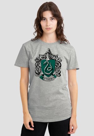 Cotton Soul, HARRY POTTER SLYTHERIN CREST - Print T-shirt - mottled light grey
