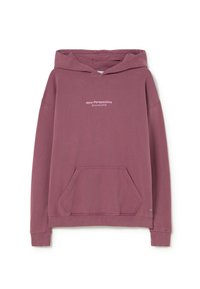 Sweat-shirt à capuche mauve avec poche kangourou à l'avant et texte "New Perspective Brownie, 2006" centré sur la poitrine.