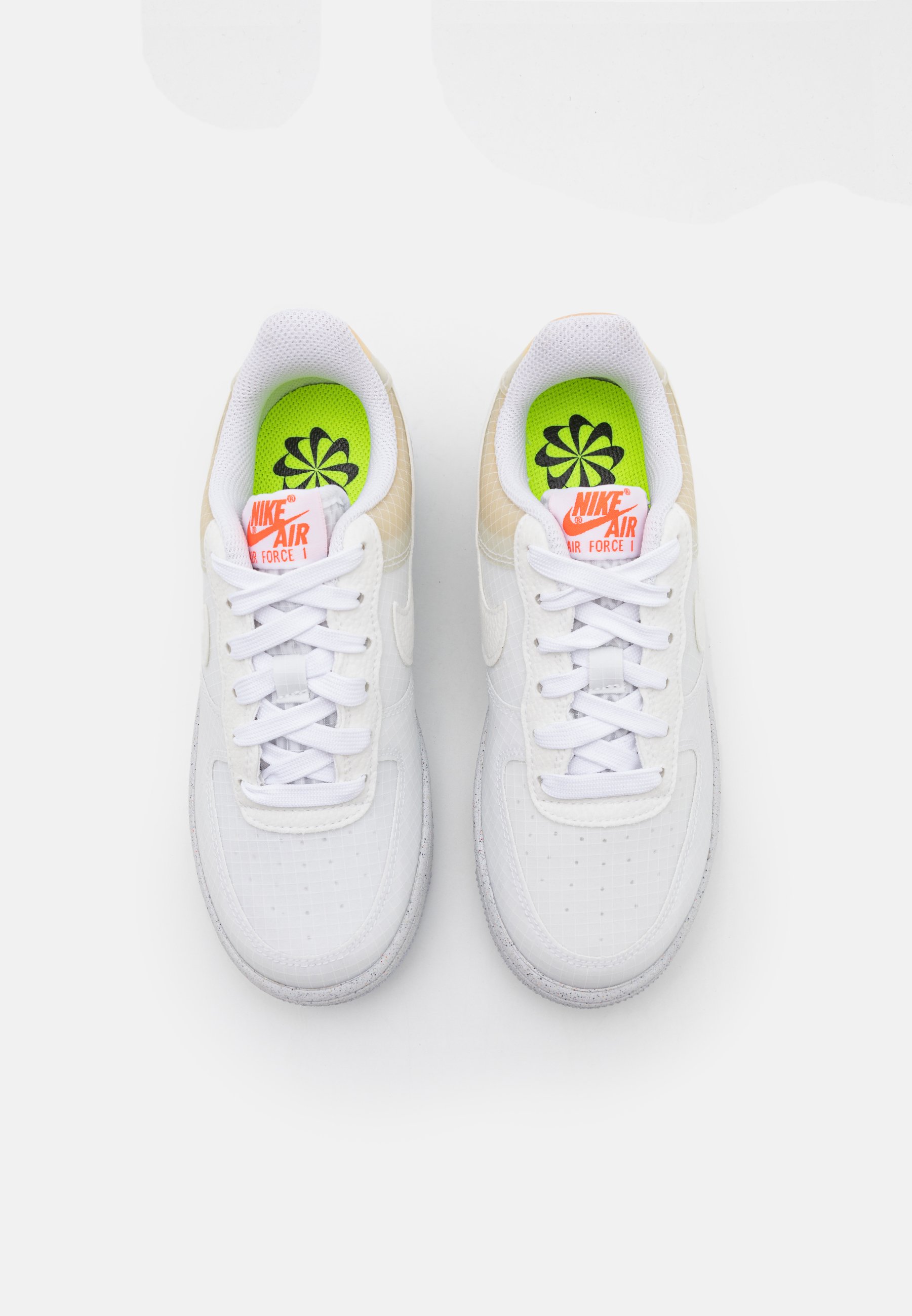 Nike Sportswear AIR FORCE 1 CRATER UNISEX - Baskets basses - white/orange/ blanc - ZALANDO.FR