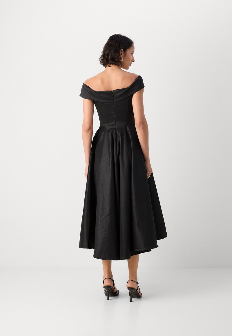 navy blue women dress Rihoas Navy Blue Satin Midi Dress Long Sleeve Corset Lace Up for Winter Wedding Guest, Cocktail Parties, Navy / XS