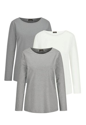SET 3ER-PACK  - T-shirt à manches longues - grey   cream   grey   striped