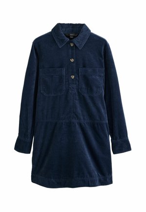 Next, LONG SLEEVE CORD OVERHEAD MINI DRESS - Skjortekjole - navy blue