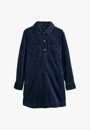 Next, LONG SLEEVE CORD OVERHEAD MINI DRESS - Skjortekjole - navy blue