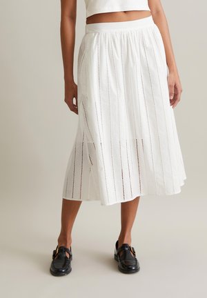 AUSGESTELLTER  AUS BRODERIE ANGLAISE - Jupe trapèze - silky white