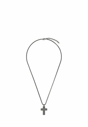 MIT ANHÄNGER KREUZ - Collar - grau